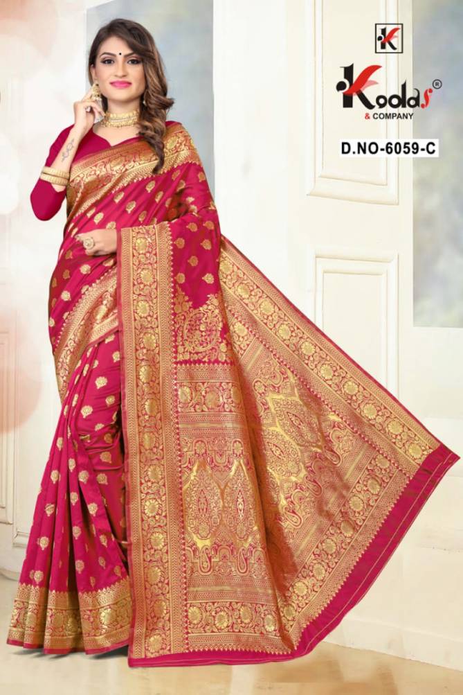skoda - 6059  Latest Fancy Designer Festive Wear Pure Silk Saree Collection